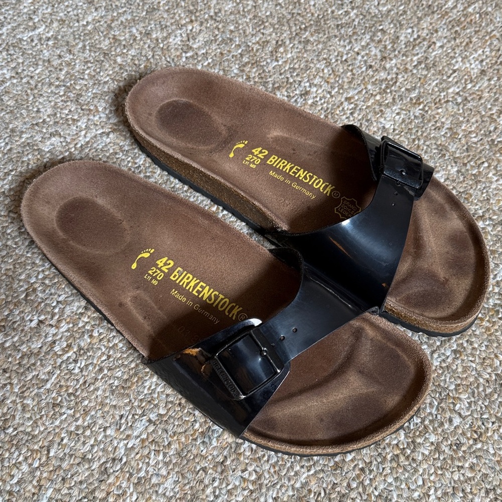 BIRKENSTOCK 270 Madrid Black Patent Sandals Ladies 11 / 42 - Picture 2 of 10